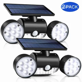 

2x 2Head 3.7V 30LED PIR Sensor Solar Light Outdoor 3Light source Security Light Multi Rotation Wall Lamp Waterproof Street Light