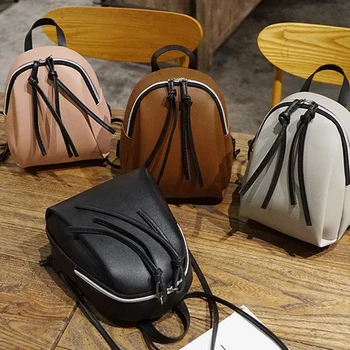

Fashionable Lady Backpack Mini Leather Shoulder Bag Small Travel Backpack School Girl Schoolbag Phone Bag