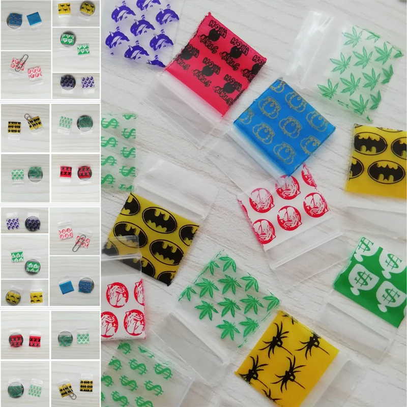 

Wholesale 500 1000 pcs Clear Storage PrintBaggies Mini Zip Lock Bags Packaging Zipped Lock Reclosable Plastic Design Bags C0109