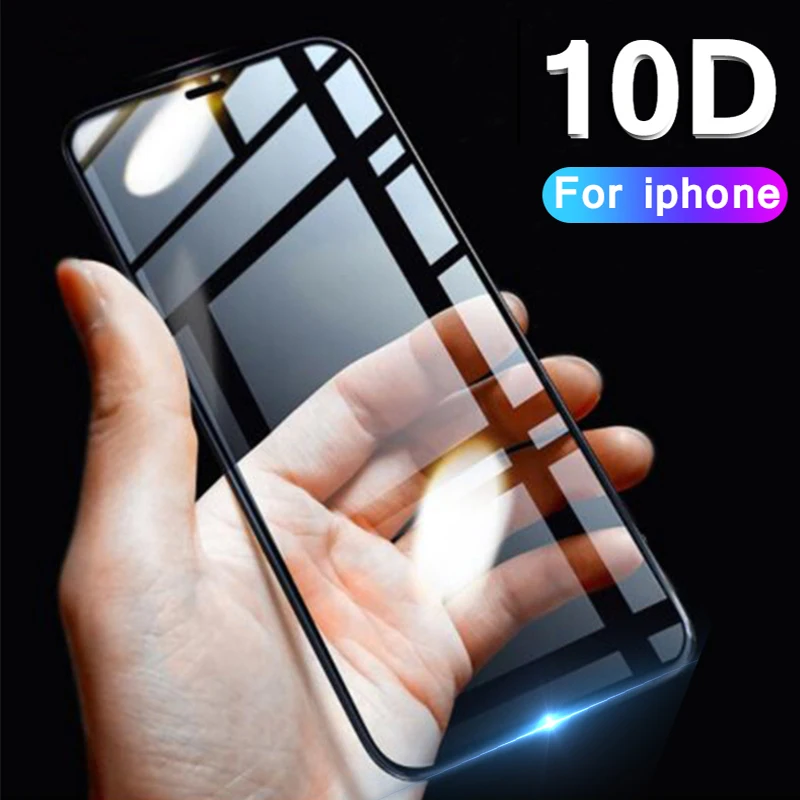 10D полное покрытие закаленное стекло для iPhone 11 Pro Max X XS XR Защитное экрана на 6 6s 7 8 Plus