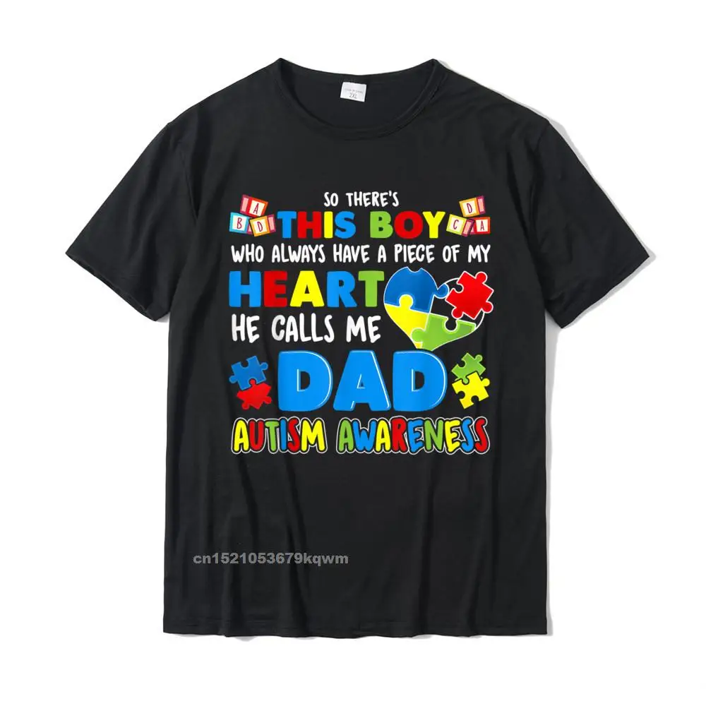 cosie Round Collar T-Shirt April FOOL DAY Tops Shirt Short Sleeve Family 100% Cotton Normal Tops Tees Print Men Dad Autism Awareness T-Shirt Special Fathers Gift__4921 black