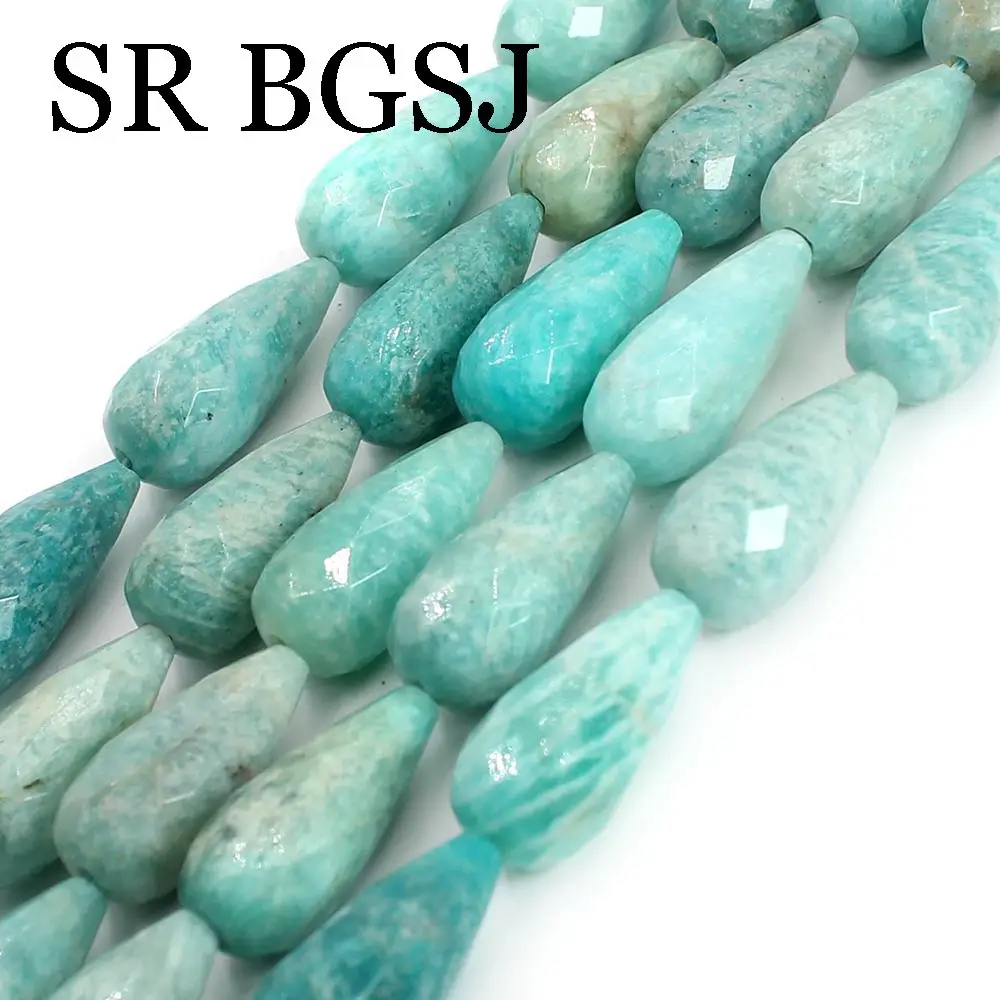 Natural Amazonite Gemstone Teardrop Loose Beads For Jewelry Making Strand 15" 