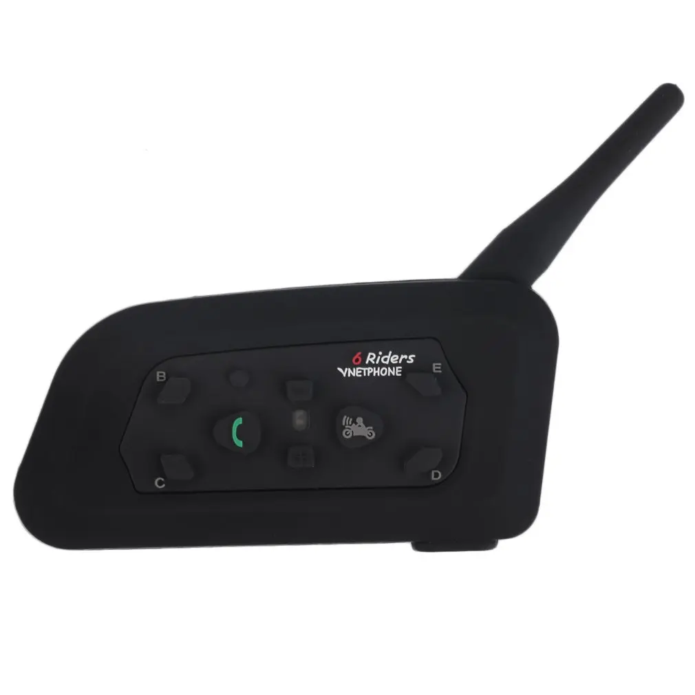 Новый V6 Шлем Интерком 6 всадников 1200 м Мотоцикл Bluetooth гарнитура водонепроницаемый