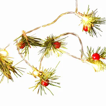 

20 LED Christmas Tree Pine Branch Berry String Lights For Holiday Lighting Homes Indoor Decoration Wedding Christmas Decor 0821#