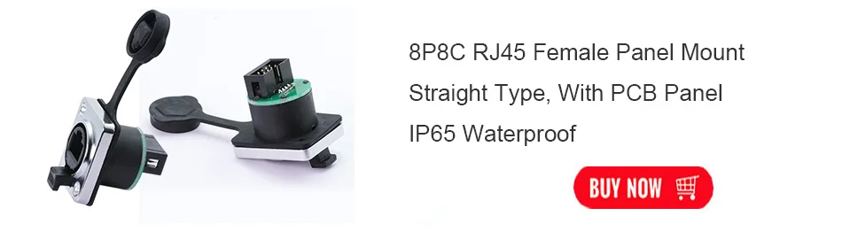 10 шт./лот водонепроницаемый RJ45 Женский Панель Крепление 8P8C RJ45 Ethernet штекер Jack разъем IP65 водонепроницаемый разъем