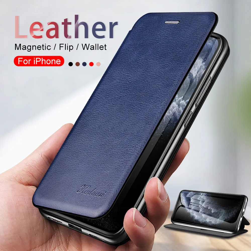 Flip Phone Case for iPhone 11 12 PRO Max 13 Mini Xr X Xs 7 8 Plus 6 6s Plus  Se 2020 Leather Holder Slot Wallet Satnd Cover Coque - China Phone