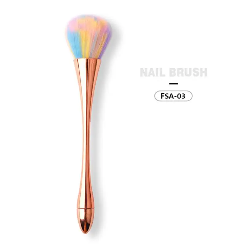 Aluminum Handle Clean Nail Soft Brush Dust Cleaner Cleaning Brush Acrylic UV Gel Powder Removal Manicure Tools Makeup Dropship - Цвет: 03