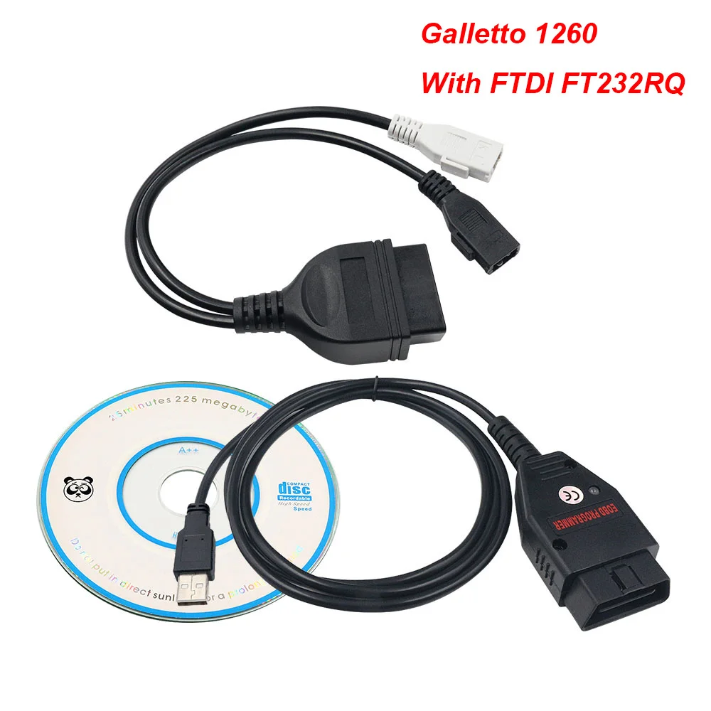 Лучшее качество Galletto 1260 ECU чип Тюнинг инструмент EOBD/OBD2 мигалка ЭБУ мигалка зеленый PCB FTDI FT232RQ чтение и запись