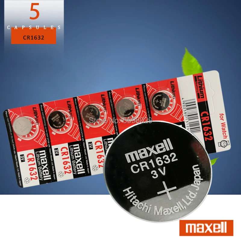 Pilas de litio maxell CR1632 1632 DL1632 3V, 5 unidades por lote, botón, batería para reloj, ordenadores con Control remoto