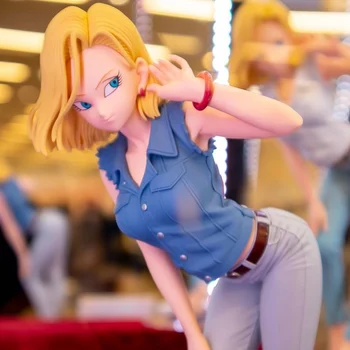 

23CM Anime Dragon Ball Z Android No.18 Lazuli Glitter & Glamours White Blue Ver. PVC Sexy Action Figure Collection Model Toys