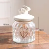 Glass with Lid Storage Jar Rabbit Candy Jars Coffee Table Tea Caddy  Grain Dispenser Home Decoration Crystal Organizer Tank 6