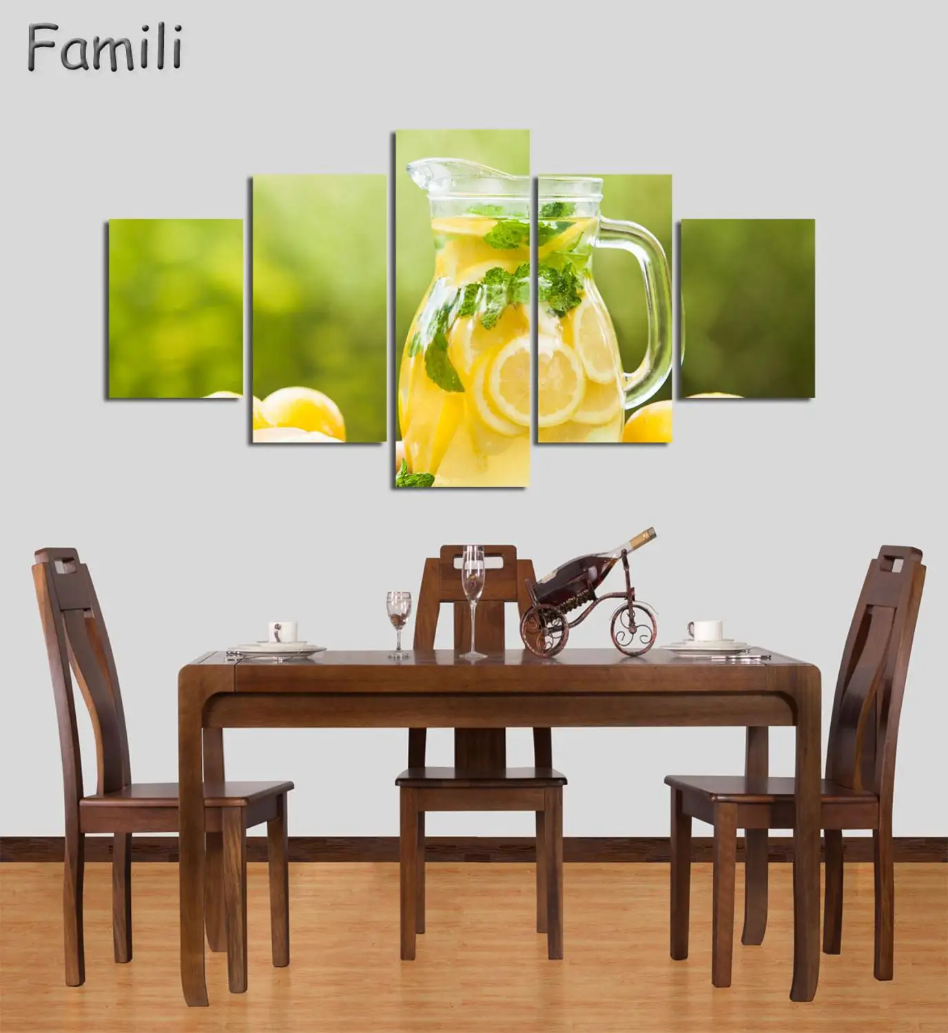 

5 панельных картин с изображением еды и чашки современного холста, настенное художественное изображение для кухни, украшение комнаты, художественное оформление без рамки