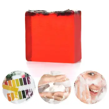 

1Pc 1Pc 100g Natural Rose Flower Extract Essential Oil Handmade Square Crystal Soap Oily Skin Face Cleansing Whitening