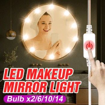 USB LED 12V Makeup Lamp Wall Light Beauty 3 Color LED Hollywood Vanity Mirror Light 2 6 10 14 Bulbs Kit For Dressing Table 1
