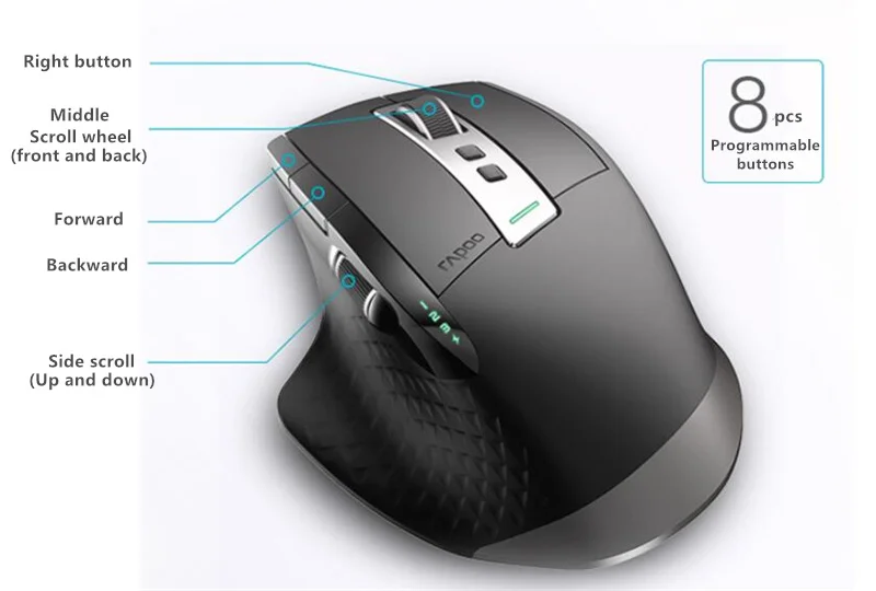 Беспроводная мышь Rapoo MT750S перезаряжаемая многорежимная Bluetooth мышь для бизнес-офиса