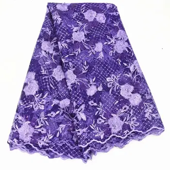 

Nigerian lace fabric 2020 high quality lace Tulle french Velvet Lace Fabric Embroidered Tulle African Lace Fabric Markdown sale