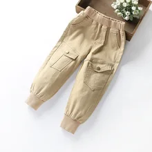 Осенние повседневные штаны из чистого хлопка для мальчиков, штаны с нитками, штаны для мальчиков, детские штаны