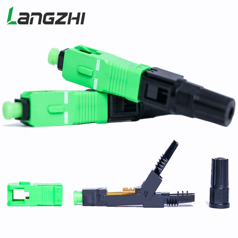 

100PCS/box FTTH SC APC single-mode fiber optic SC APC quick connector SC APC FTTH Fiber Optic Fast Connector fiber splicer