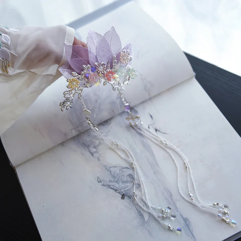 Hanfu тиара кисточка шаг встряхнуть к зажиму антикварные аксессуары для волос заколка после нажатия на каждый день Клип супер фея девушка ювелирные изделия застежка