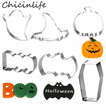 

1Pcs Halloween Pumpkin Bat Ghost Cookie Stainless Steel Cutters Mold Happy Halloween Party Biscuit Cake Baking Mould Supplies