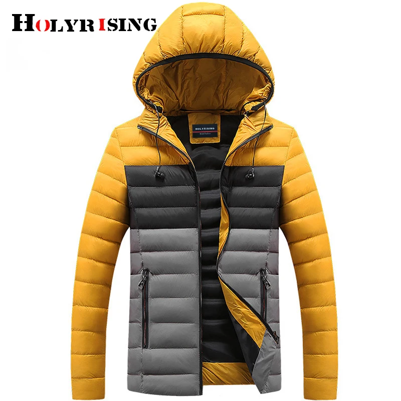 

Holyrising Fashion Winter new men's casual parka cotton hooded warm cotton jacket Winter Coats Male Padded Overcoat 18956-5