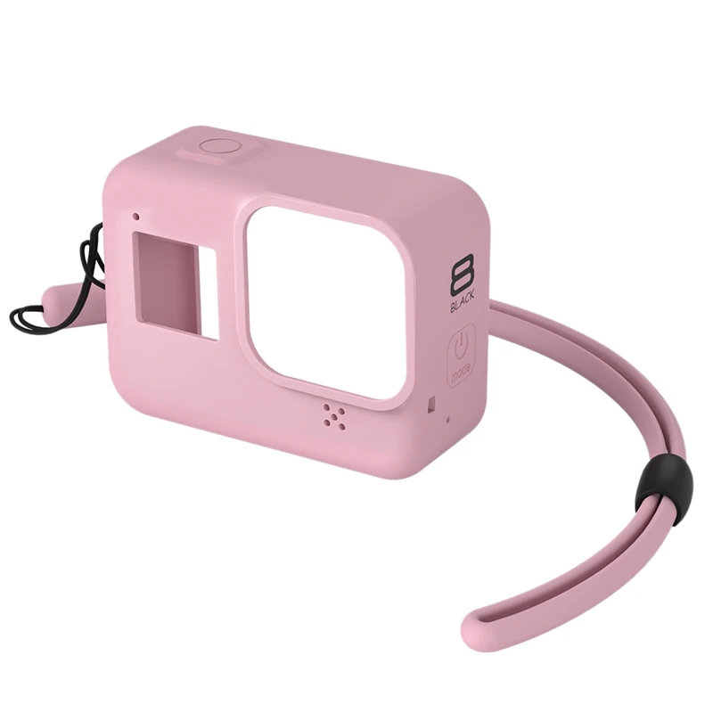 Мягкий силиконовый чехол для Gopro Hero 8 защитный аксессуары экшн-камеры (розовый) |