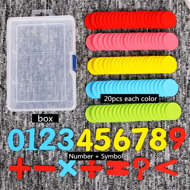 

117Pcs Counters Counting Chips 30mm Mixed Colors Math Toy For Bingo Chips Game Tokens With Storage Box Y51E