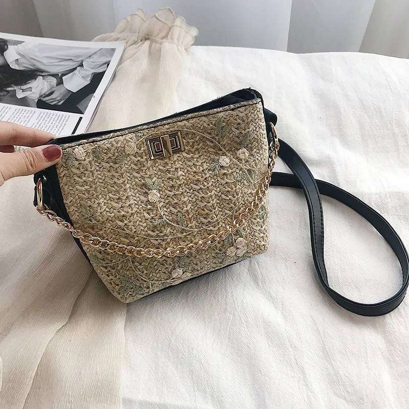 

Summer Straw Bag Women's 2019 New Style Korean-style Versatile Shoulder Bag Chain Fashion Small Fresh Weaving Shoulder Bag