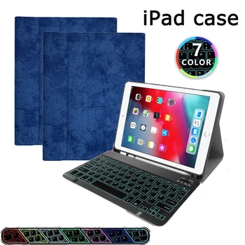 

Suitable for 2020ipadpro12.9 11 10.2mini Bluetooth seven-color backlit keyboard protective cover ipad 10.7 9.7 pen slot