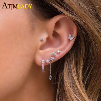 

2020 high quality minimal delicate cute butterfly stud earring mini small stud for girl 925 sterling silver fashion earrings