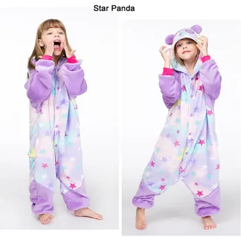 

Kids kigurumi Star Panda Onesie With Slipper Kigurumi Costume Animal Kids Pajama For Halloween Boys Girls Cosplay Carnival Party