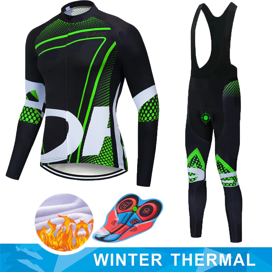 

ORBEAING Winter Thermal Fleece Cycling Clothing Set Maillot Ropa Ciclismo Invierno MTB Bicycle Jerseys Bike Sportswear