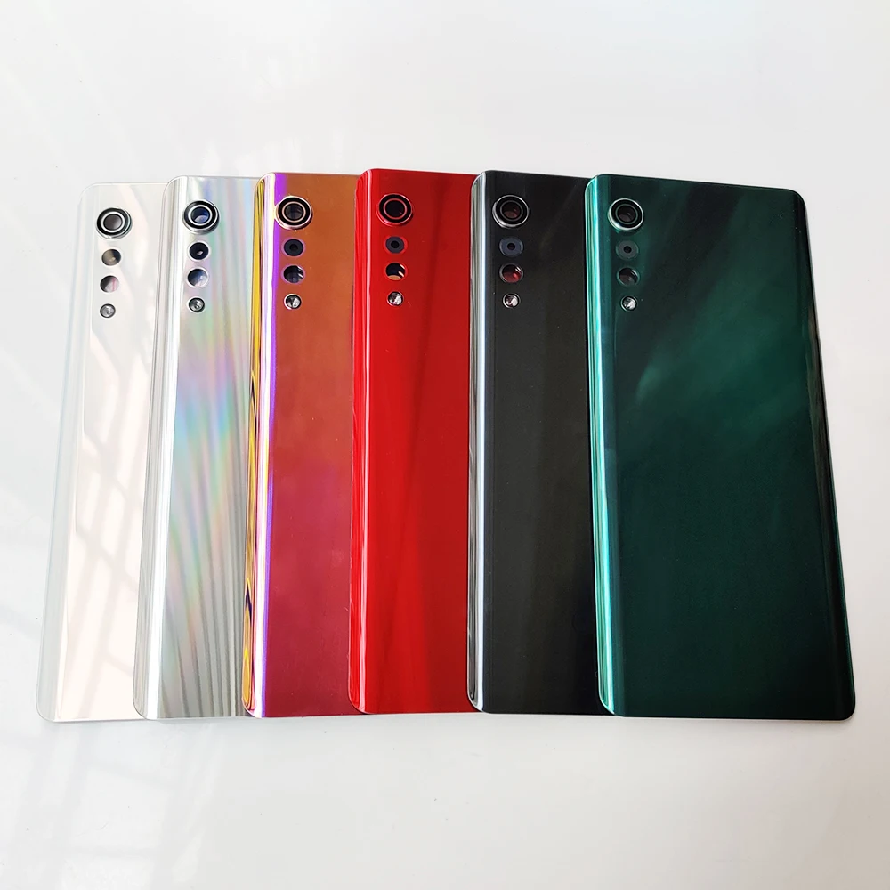 LG 벨벳 5G A + 유리 후면 하우징 커버 LM-G900, 후면 문짝 교체 하드 배터리 케이스 + 카메라 렌즈