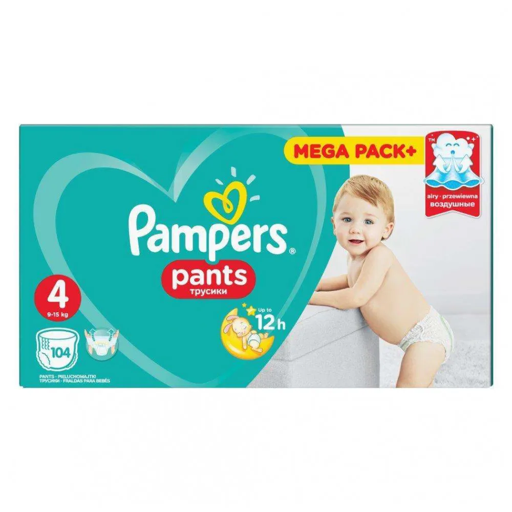 Трусики Pampers Pants 4(9-14 кг) 104 шт