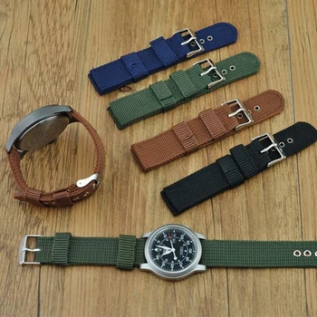

Nylon canvas Strap voor nylon strap canvas strap waterproof watch belt 18|20|22|24mm Thickened strap Horloge
