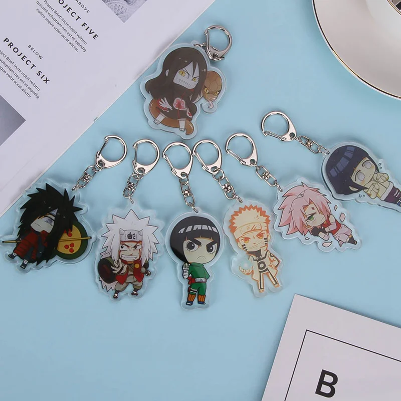 6 см аниме брелок Uzimaki Uchiha Sasuke Haruno Sakura Hyuga Hinata Rokku Rii Jiraya с принтом для