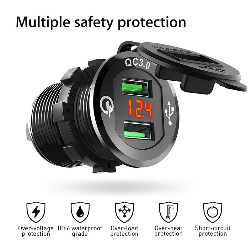 12V~ автомобильный прикуриватель с двумя usb-разъемами, зарядное устройство, розетка-разделитель, адаптер питания