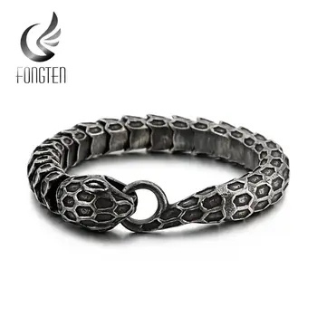 

Fongten K-hop Snake Chain Personality Steel Bracelet Vintage Metal Custom Special Wrist Bangle Fashion Jewelry