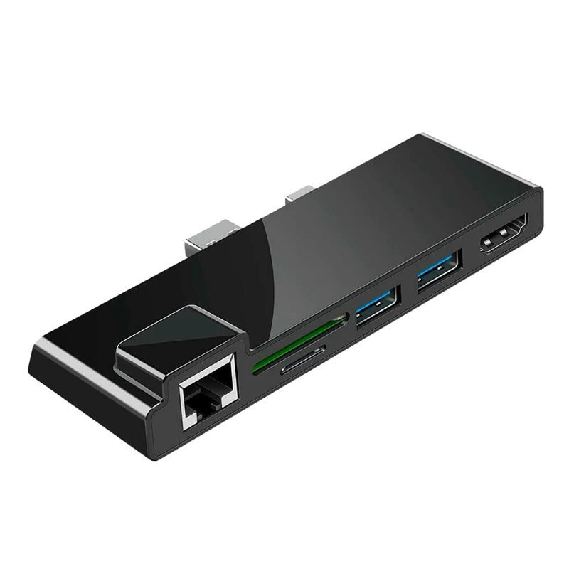 

Led Docking Station Ethernet Port TF USB 4K HDMI Lan Adapter for Pro5 6