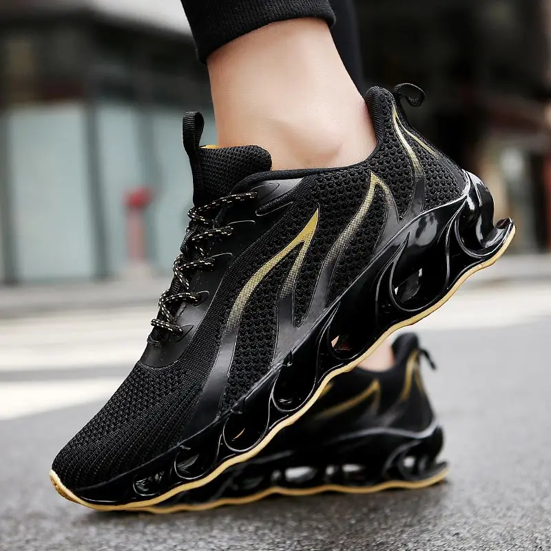 black and gold designer trainers
