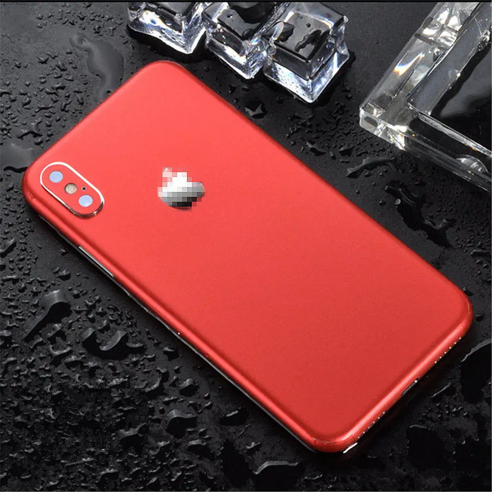 Ледяная поверхность для iPhone 7 8 X XS XR задняя пленка Тонкая Защитная пленка для экрана защитные наклейки крышка Цветная Клейкая задняя декоративная пленка - Цвет: Red