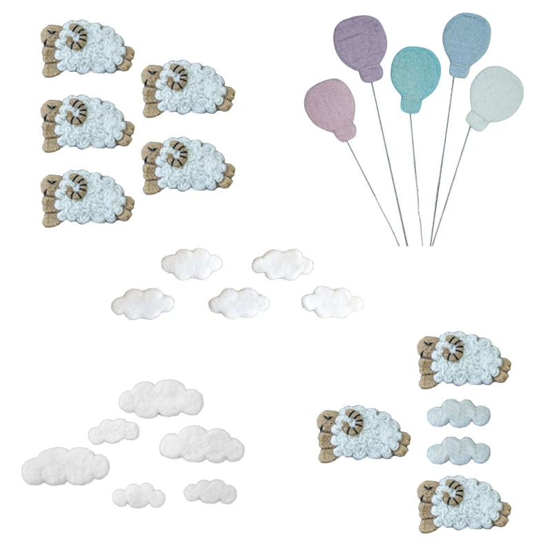 Baby Newborn Photography Props Wool Felt Clouds Sheep Balloons Photo Decorations P31B cute Baby Souvenirs