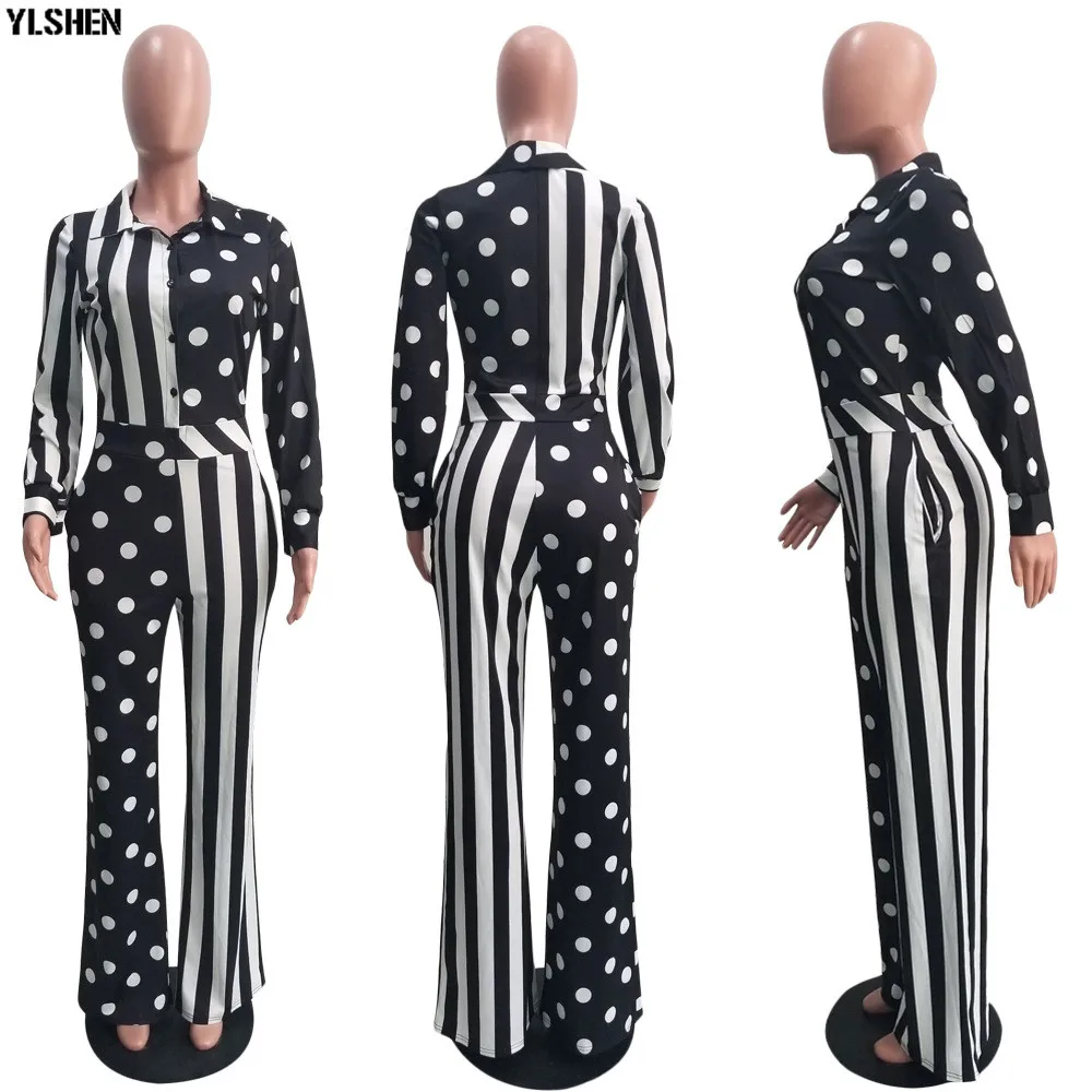 New African Dresses for Women Dashiki African Jumpsuit Clothes Fashion Print Dot Stripe Long Sleeve Ankara Africa Dress Clothing 01