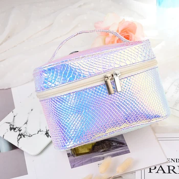 

Fashion Dazzling Cosmetic Bag Portable Travel Wash Organizer Makeup Case Waterproof Beauty Toiletry Women Zipper Make Up Box