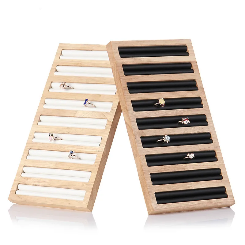 

Natural Bamboo Square Earrings Ear Stud Exhibition Tray Ring Storage Tray Jewelry Showing Stand Counter Storage