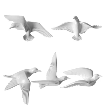 

Wall Hanging Resin Bird Wall 3D Stereo Sticker Livingroom Tv Background Wall Mural Decoration Crafts Wall Ornaments—C