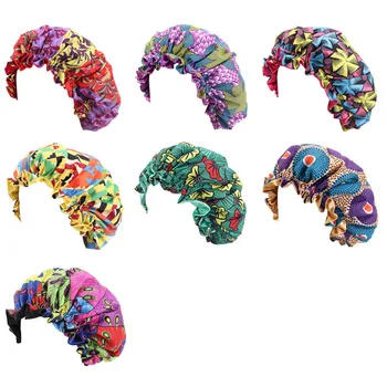 

Hair Caps Sleep Night Hat Printing African Round Elastic Children Flower Green Yellow Polyester For Kid Style Tool Hair