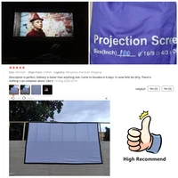 Supersize 180 200 250 300 inch 300inch Portable Projector Screen Canvas Curtain Projection Screen Home Outdoor Office Projector - Image 6