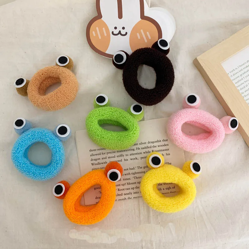 Милая мультяшная резинка для волос девочек Мягкая шерстяная конского хвоста