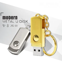 hot Metal Rotary 2.0 Keychain Memory Card 4GB 8GB 16GB 32GB 64GB thumb shape flash drive can be customized LOGO Free Shipping